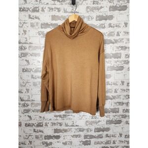 Aerie Sweatshirt Size XS Tan Brown Slouchy Oversized Comfy‎ Turtleneck